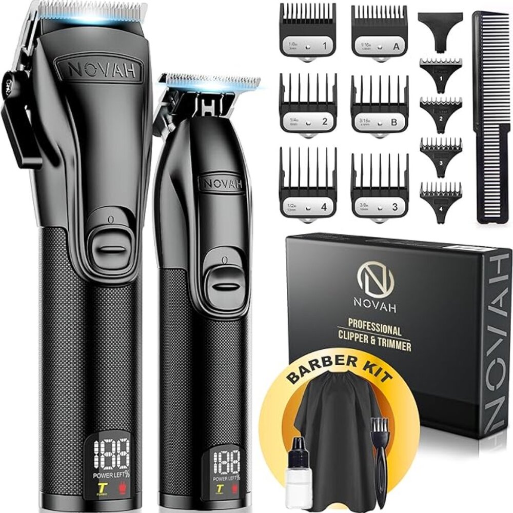 Novah® Professional Hair Clippers for Men, Professional Barber Clippers and Trim
